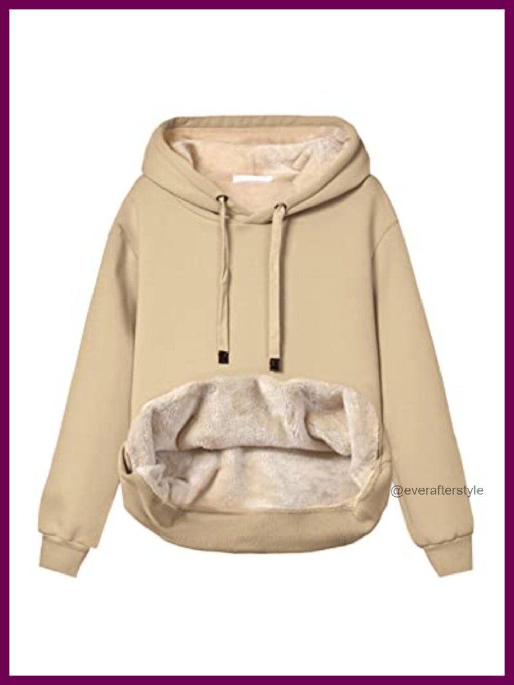 Womens Sherpa Lined Fleece Pullover Hoodie Kangaroo Pocket